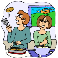 making breakfast